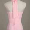 Long Halter Backless Cut Out Ruched Chiffon A Line Wedding Party Bridesmaid Dress - Image 10