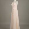 Long Halter Backless Cut Out Ruched Chiffon A Line Wedding Party Bridesmaid Dress - Image 2