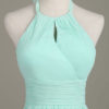 Long Halter Backless Cut Out Ruched Chiffon A Line Wedding Party Bridesmaid Dress - Image 21