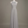 Long Halter Backless Cut Out Ruched Chiffon A Line Wedding Party Bridesmaid Dress - Image 24