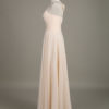 Long Halter Backless Cut Out Ruched Chiffon A Line Wedding Party Bridesmaid Dress - Image 3