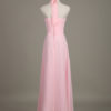 Long Halter Backless Cut Out Ruched Chiffon A Line Wedding Party Bridesmaid Dress - Image 8