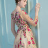 Long Sleeve Homecoming Flowers Embroidered Rhinestones Beaded Floor Length Dress - Image 7