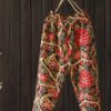 Loose Floral Print Elastic Waist Side Pockets Trousers Pants