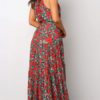 Maxi Dresses Sleeveless Printed Jewel Neck Polyester Long Dress - Image 3