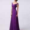 Off Shoulder Ruched Chiffon Bridesmaid Dress