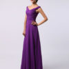 Off Shoulder Ruched Chiffon Bridesmaid Dress - Image 3