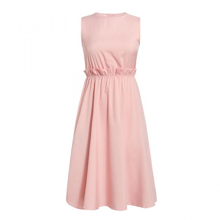 Plus Size Ruffles Sleeveless Casual Midi Dress - Image 3
