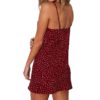 Polka Dot Print Casual Beach Strap Mini Dress - Image 2