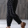 Polka Dot Print Elastic Waist Corduroy Pants - Image 6