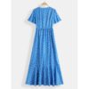 Polka Dot Print V-neck Beach Holiday Causal Maxi Dress - Image 2