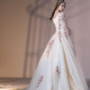 Quinceanera Embroidered Pearls Beaded Long Sleeve V Neck Princess Pageant Dresses - Image 5