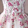 Quinceanera Embroidered Pearls Beaded Long Sleeve V Neck Princess Pageant Dresses - Image 8