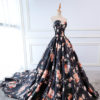 Quinceanera Dresses Floral Print Satin Strapless Sweetheart Women Pageant Dress Chapel Train - Image 3