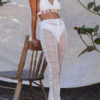 Sexy Crop Top Straps Neck Lace Up Cotton Blend Tops