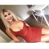 Sexy Deep V Sleeveless Rust Rib Rayon Bodycon Dress - Image 4