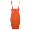 Sexy Deep V Sleeveless Rust Rib Rayon Bodycon Dress - Image 6