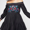 Sexy Skater Bateau Neck Long Sleeves Embroidered Bohemian Flared Dresses - Image 6