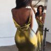 Sexy Sleeveless Cross Backless Slim Bodycon Slit Party Dress - Image 8