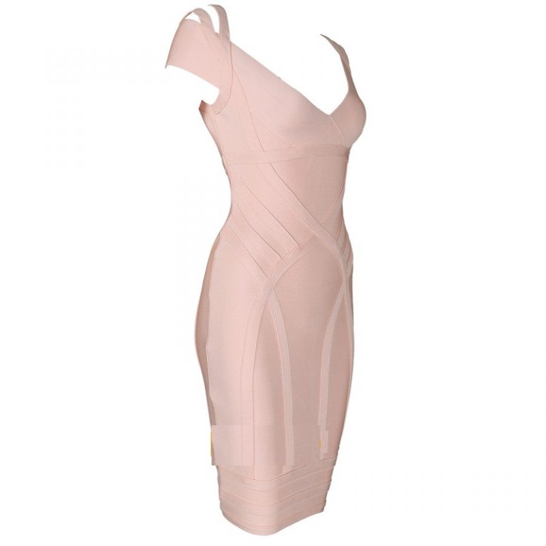 Sexy Sleeveless V Neck Bodycon Bandage Mini Dress - Image 9