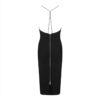 Sexy Stretchy Strap Elastic Knee Length Celebrity Party Dress - Image 3