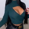 Sexy Top Long Sleeve High Collar Polyester Holiday Shirt