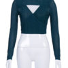 Sexy Top Long Sleeve High Collar Polyester Holiday Shirt - Image 3