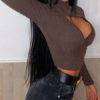 Sexy Top Long Sleeve High Collar Polyester Holiday Shirt - Image 4