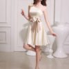Short One-Shoulder Satin Bridesmaid Dress - Image 3