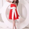 Strapless A-line Bow Satin Bridesmaid Dress - Image 3