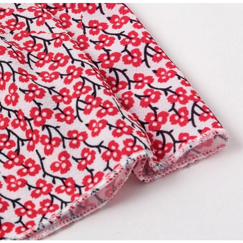 Strapless Printed Casual Twist Ruffles Beach Dress - Image 7