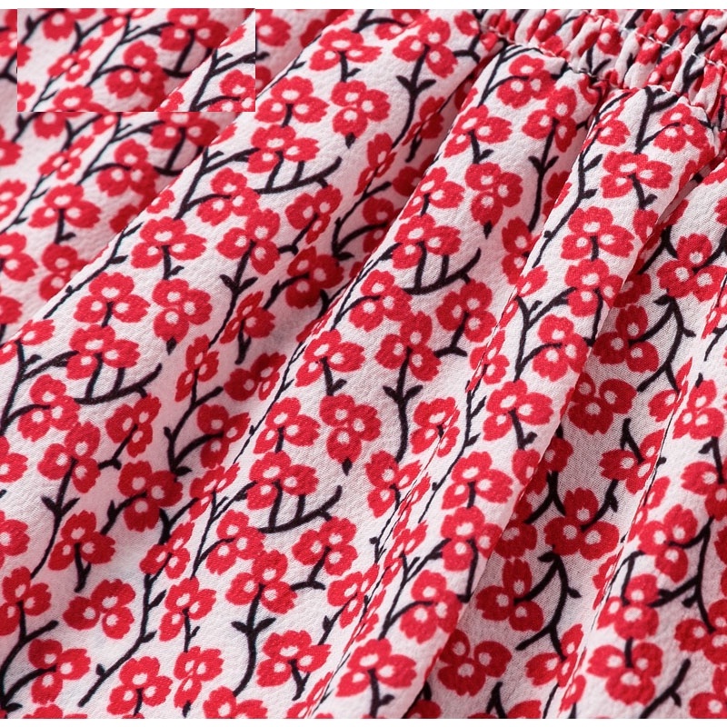 Strapless Printed Casual Twist Ruffles Beach Dress - Image 9