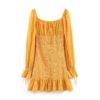 Stylish Ruffle Long Sleeve Sexy Bodycon Mini Dress - Image 2