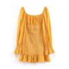 Stylish Ruffle Long Sleeve Sexy Bodycon Mini Dress - Image 3