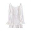 Stylish Ruffle Long Sleeve Sexy Bodycon Mini Dress - Image 6