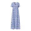 Beach Short Sleeve Bohemia Printed Maxi Dress