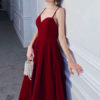 Sweetheart Neck Velour Formal Party Dresses - Image 2