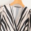 V Neck Casual Zebra Fashion Stripe Mini Dress - Image 4