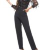 V Neck Long Sleeves Polyester Playsuit - Image 2