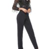 V Neck Long Sleeves Polyester Playsuit - Image 3