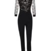 V Neck Long Sleeves Polyester Playsuit - Image 6