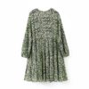 Vintage Floral Print Long Sleeve Loose Mini Dress - Image 2