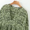 Vintage Floral Print Long Sleeve Loose Mini Dress - Image 3