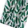 Vintage Leaves Print Pockets Elastic Waist Pants - Image 8