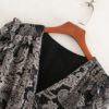 Vintage Long Sleeve V Neck Printed Mini Dress - Image 3