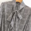Vintage Plaid Fashion Bow Tie Collar Long Party Dress - Image 4