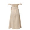 Vintage Ruffle Sexy Off Shoulder Sashes Midi Dress - Image 12