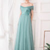 A Line Bateau Neck Chiffon Sleeveless Sequins Wedding Guest Prom Dresses