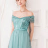 A Line Bateau Neck Chiffon Sleeveless Sequins Wedding Guest Prom Dresses - Image 5