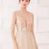 A Line V Neck Chiffon Sleeveless Floor Length Pleated Party Prom Dresses - Image 3